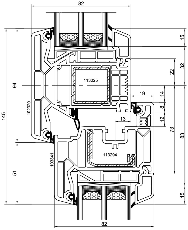 Створка арт.103341 - Импост арт.102320